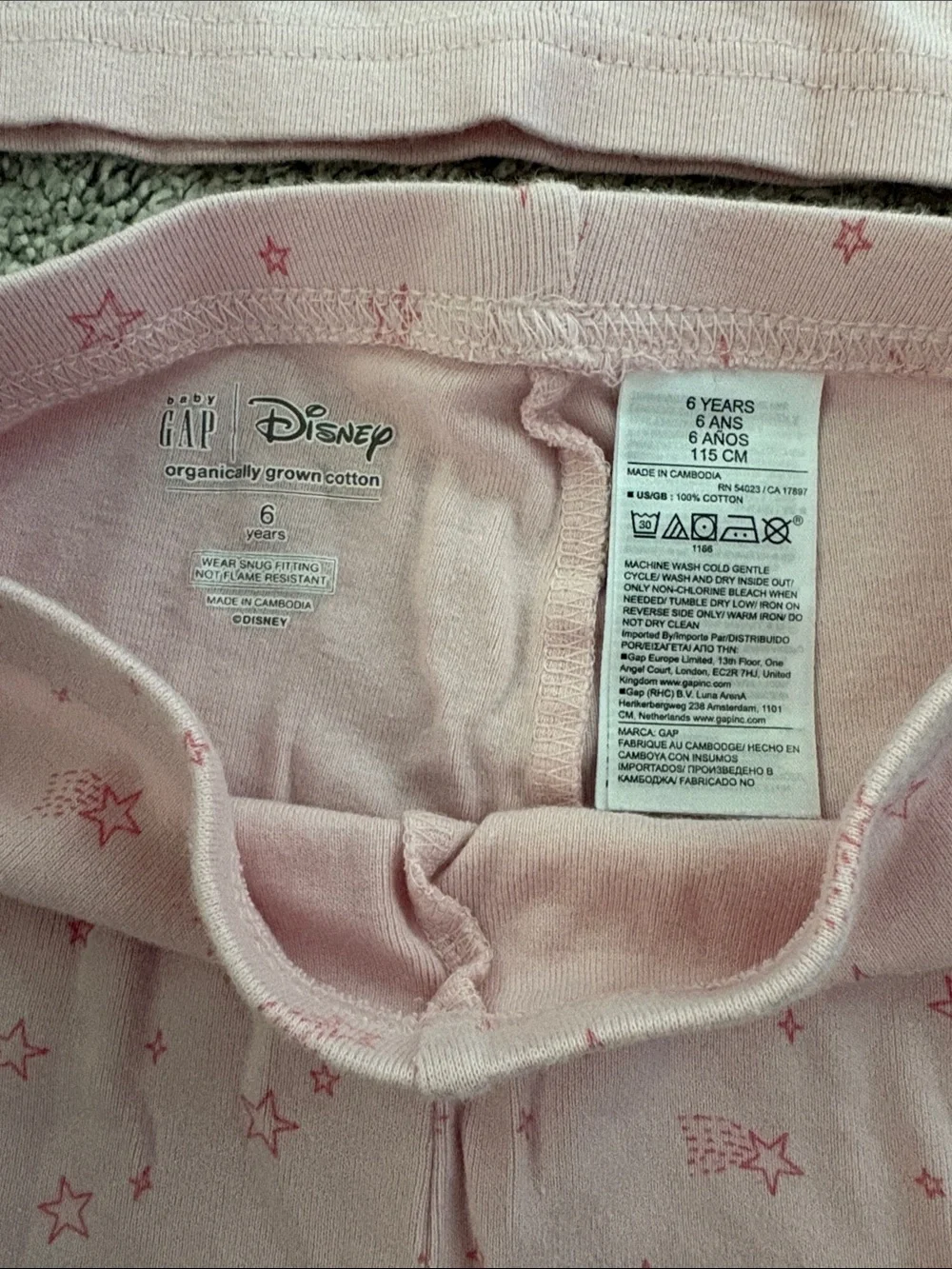 Baby Gap Disney Princess Short Pajama Set 6 years